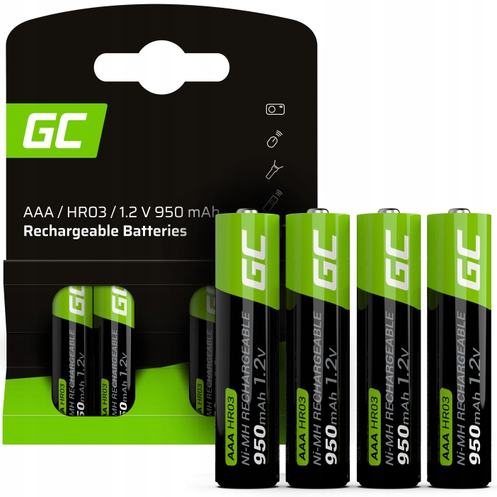 4x Akumulatorki Paluszki GC AAA R3 950mAh Ni-MH Baterie do myszki