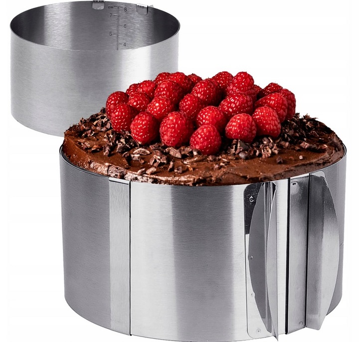 Rant Do Tortu Regulowany Śr 16-30CM Tortownica Wysoki 15 cm + 3 Łopatki OLK