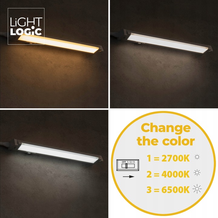 Oprawa podszafkowa listwa meblowa LL RILAK LED CCT 10W biała zmian