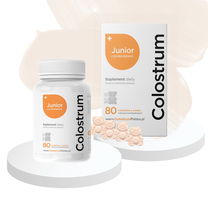 2x Colostrum dla Dzieci Junior PROBIOTYK i Colostrum CARBON pasta do zębów