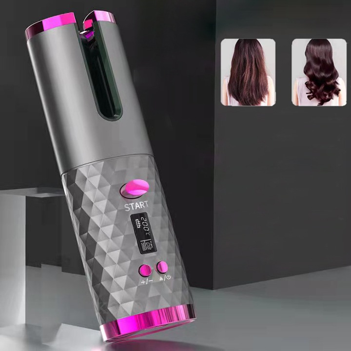 Lokówka automatyczna BEZPRZEWODOWA do włosów loków STYLIZACJI obrotowa LCD