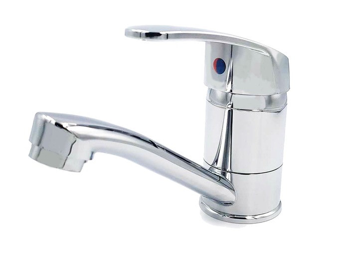 Bateria umywalkowa stojąca z ruchomą wylewką chrom obrotowa łaznienkowa