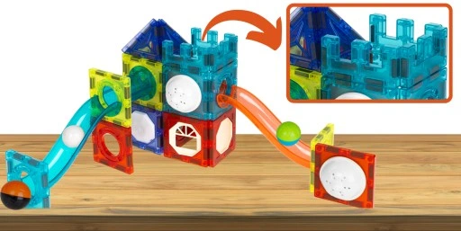 KLOCKI MAGNETYCZNE KONSTRUKCYJNE ŚWIECĄCY TOR 75el