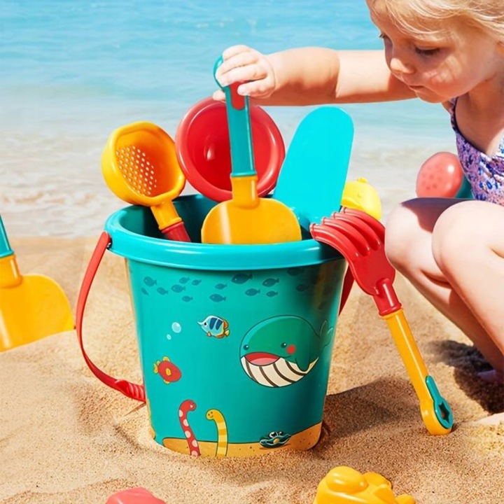 ZABAWKI DO PIASKU NA PLAŻE FOREMKI WIADERKO ŁOPATKA KONEWKA ZESTAW XXL
