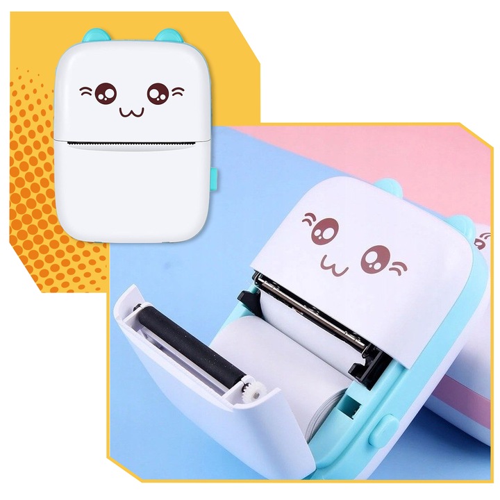 Mini Drukarka Termiczna DRUKUŚ ORYGINALNY Do Zdjęć Przenośna + 11 ROLEK