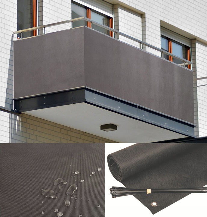 OSŁONA BALKONOWA NA WYMIAR 90CM DŁ50CM MATA OSŁONA NA BALKON UV 98% +GRATIS