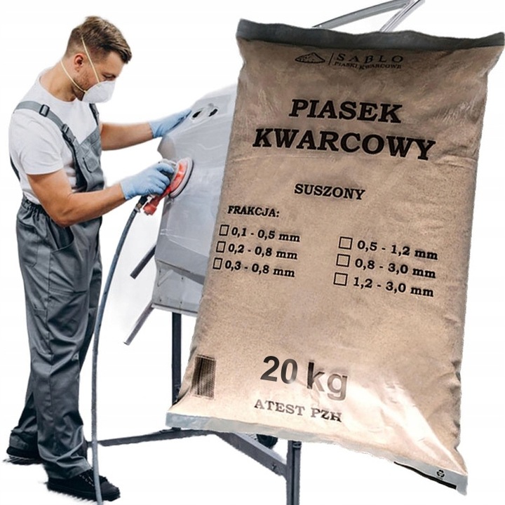 PIASEK PIASKOWANIA KWARCOWY ŚCIERNIWO MYJKA 20kg