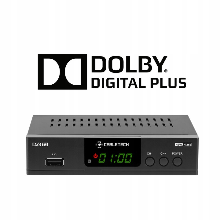 Tuner dekoder TV DVB-T2 H.265 HEVC USB Cabletech