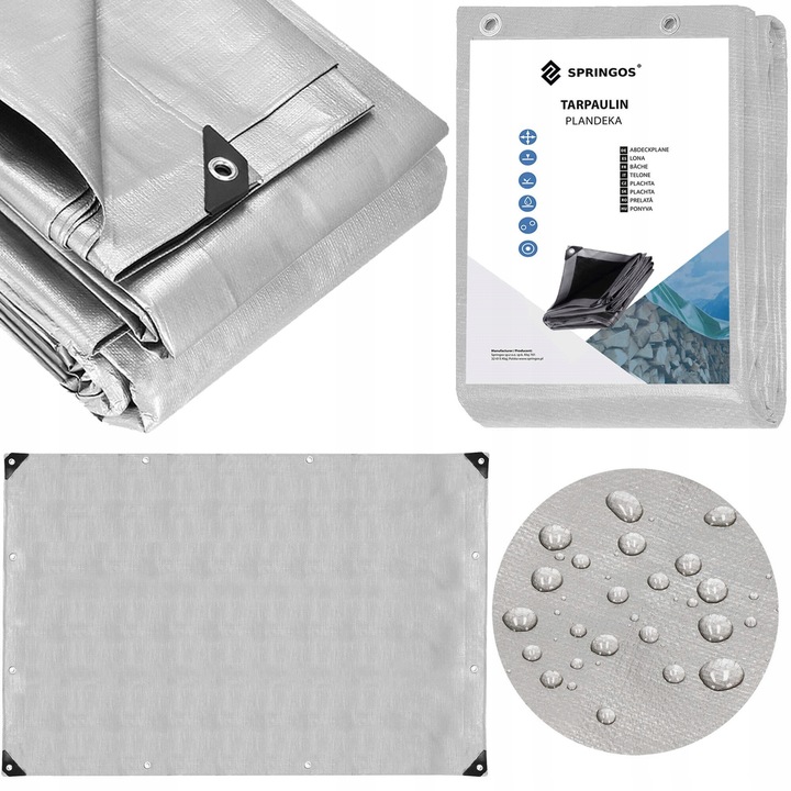 PLANDEKA PLANDEKI 3x5m SZARA WZMACNIANA 260G MOCNE OKRYCIE PŁACHTA