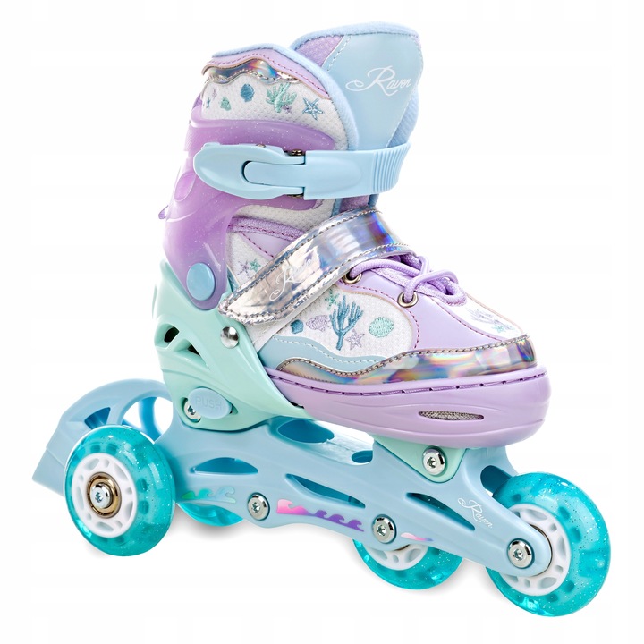 Rolki Łyżwy Wrotki 4w1 Regulowane RAVEN Isla 34-37 Kółka LED