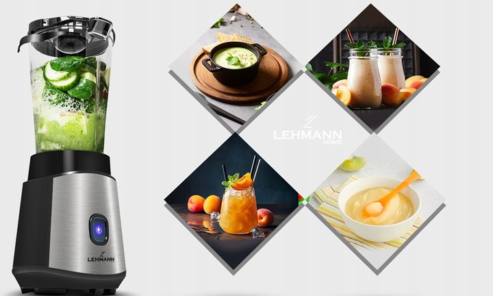 BLENDER KIELICHOWY MIKSER DO SMOOTHIE KOKTAJLI LEHMANN KRUSZY LÓD 2