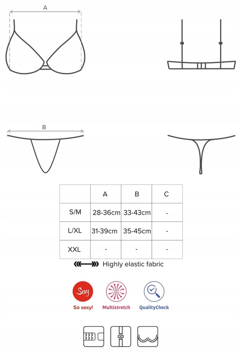 OBSESSIVE LUVAE KOMPLET BIELIZNY 2-CZĘŚCIOWY CZARNY S/M