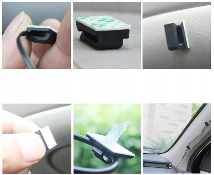 50x ORGANIZER UCHWYT KLIPS ZACISK DO KABLI