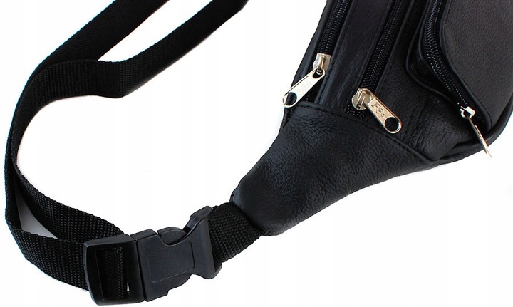 SASZETKA męska nerka biodrowa z paskiem Skóra