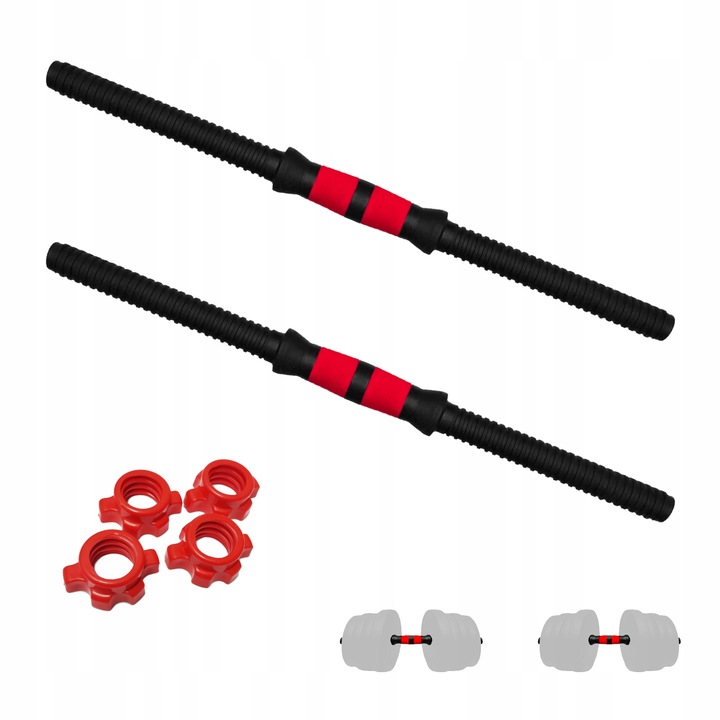 ZESTAW 2 Gryfy proste 51 cm 25 mm zaciski hantle gryfiki sztangielki gryf