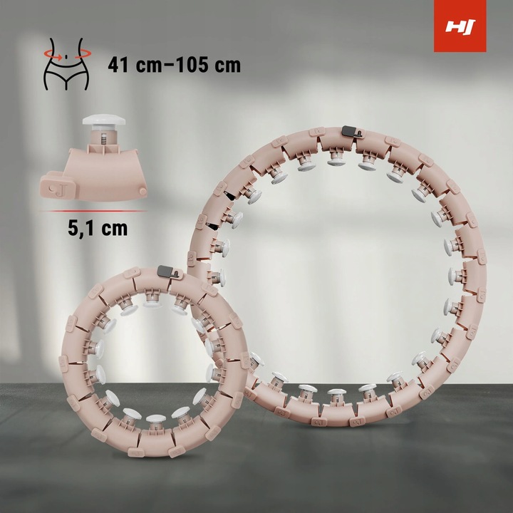 Hula hop z obciążeniem odchudzające wypustkami regulowane 24 elementy smart