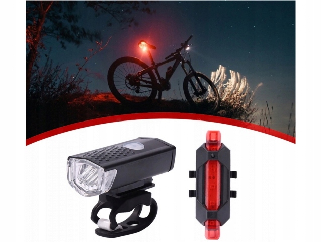 LAMPKA ROWEROWA LED PRZÓD + TYŁ OŚWIETLENIE ROWER