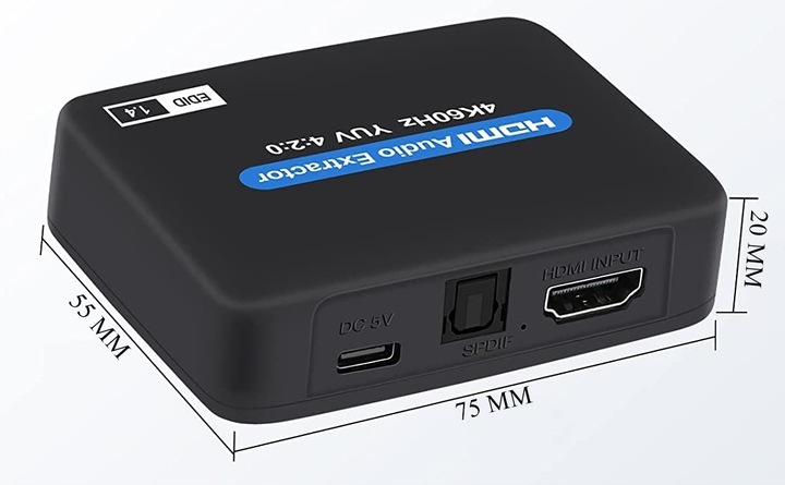 Ekstraktor HDMI 2.0 TOSLINK KONWERTER OPTYCZNY JACK AUX HDCP 4K