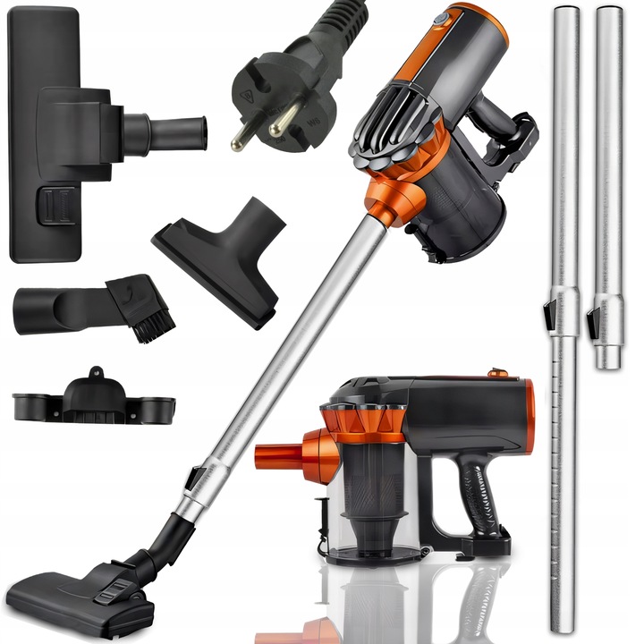 ODKURZACZ PIONOWY RĘCZNY CYKLONOWY BEZWORKOWY MOCNY 650W 5W1 PORĘCZNY