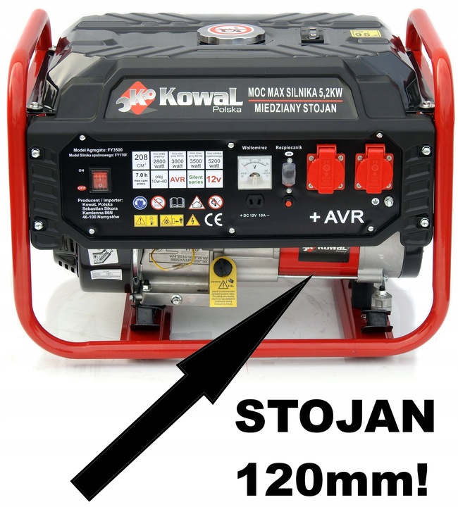 PROFESJONALNY AGREGAT PRĄDOTWÓRCZY 5,2kW generator AVR+ MIEDŹ STOJAN KowaL