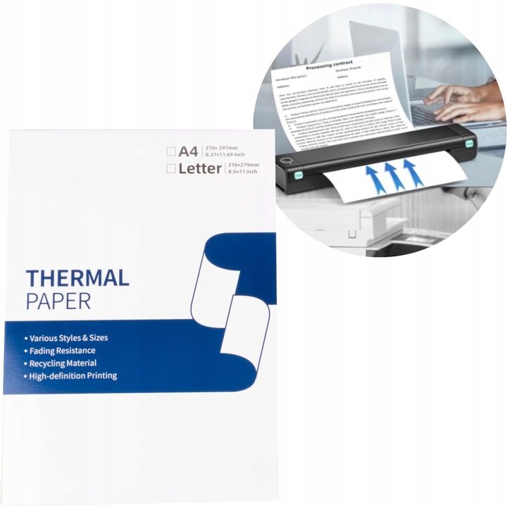 Papier termiczny A4 do przenośnej bezprzewodowej drukarki Phomemo M08F