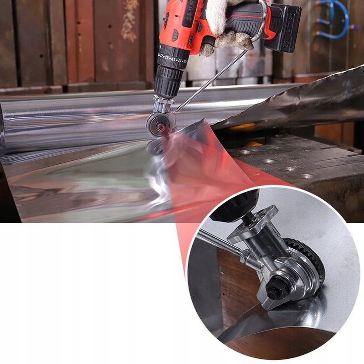 CIĘCIE BLACHY KOŃCÓWKA DO WIERTARKI NÓŻ NOŻYCE ADAPTER NA WKRĘTARKĘ DRUTU