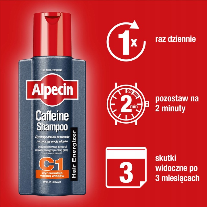 Alpecin C1 Szampon Dla Mężczyzn Przeciw Wypadaniu Włosów, 375ml+75ml