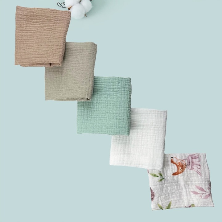 Plumeri Pieluszki muślinowe zestaw kolorów 10 szt. 50x30 cm