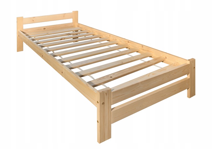 Łóżko sosnowe nielakierowane 80 cm x 200 cm ze stelażem