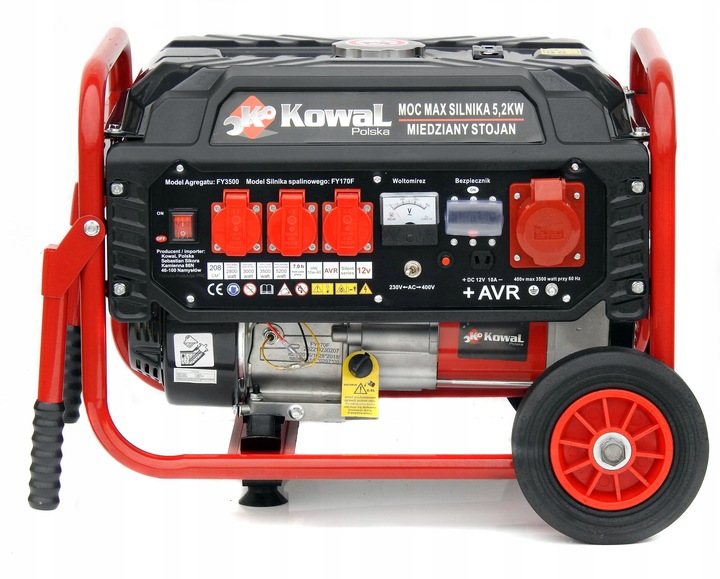 PROFESJONALNY AGREGAT PRĄDOTWÓRCZY 5,2kW prądu AVR+ MIEDZIANY STOJAN