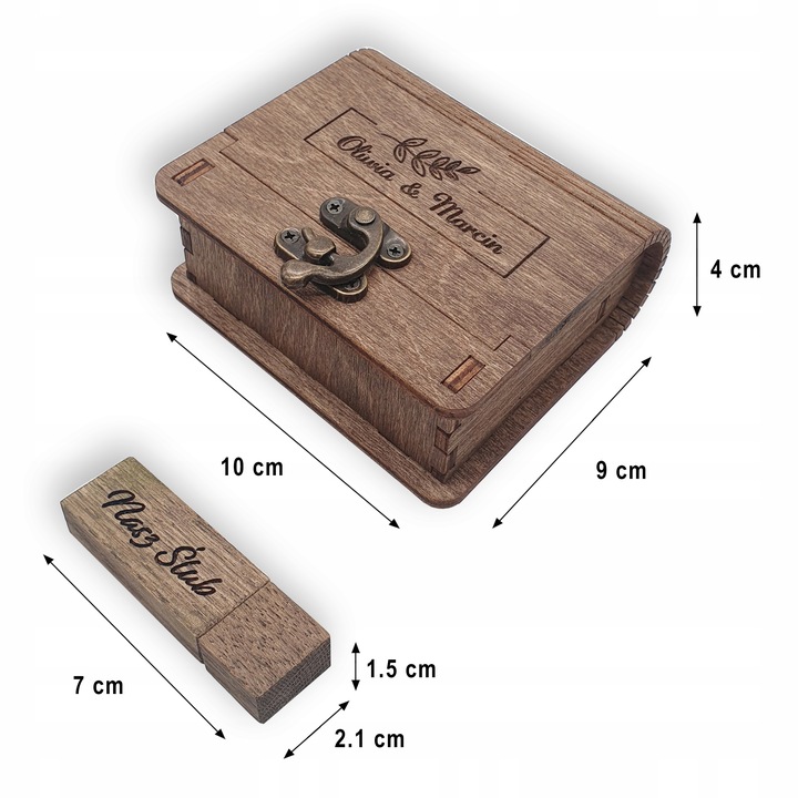 Pendrive 32GB 3,0 + Drewniane pudełko + GRAWER