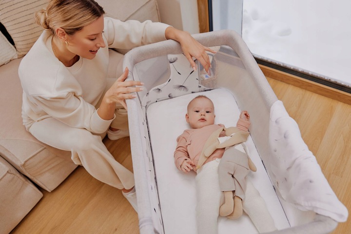 Łóżeczko dostawne, wolnostojące, kołyska 3w1 zestaw dodatków Lionelo Aurora