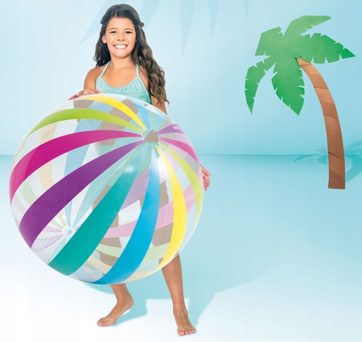 INTEX MEGA DUŻA PIŁKA DMUCHANA JUMBO PLAŻOWA DO WODY NA BASEN 107 CM
