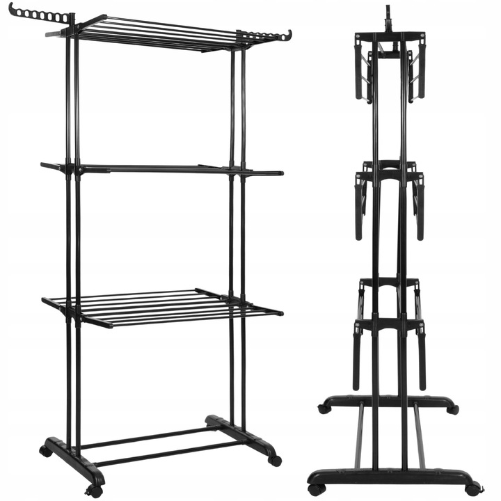 PIONOWA SUSZARKA NA PRANIE STOJĄCA ROZKŁADANA UBRANIA BIELIZNĘ DUŻA