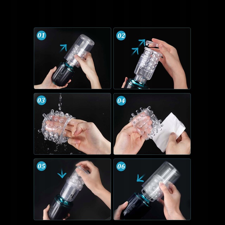 Automatyczny masturbator męski z 7 ruchami pchającymi i obrotowymi