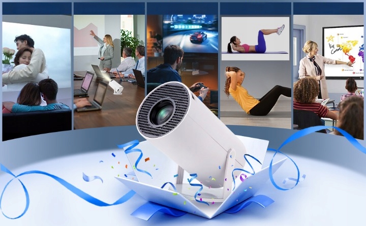 MINI PROJEKTOR SMART RZUTNIK FULL HD Z GŁOŚNIKIEM ANDROID TV WIFI BLUETOOTH