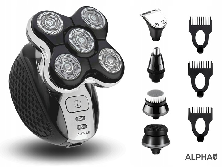 Golarka Męska ALPHA - Maszynka + Trymer do Golenia Brody, Włosów i Głowy
