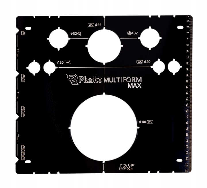 Plasko MULTIFORM MAX profesjonalny szablon do wyznaczania otworów WC