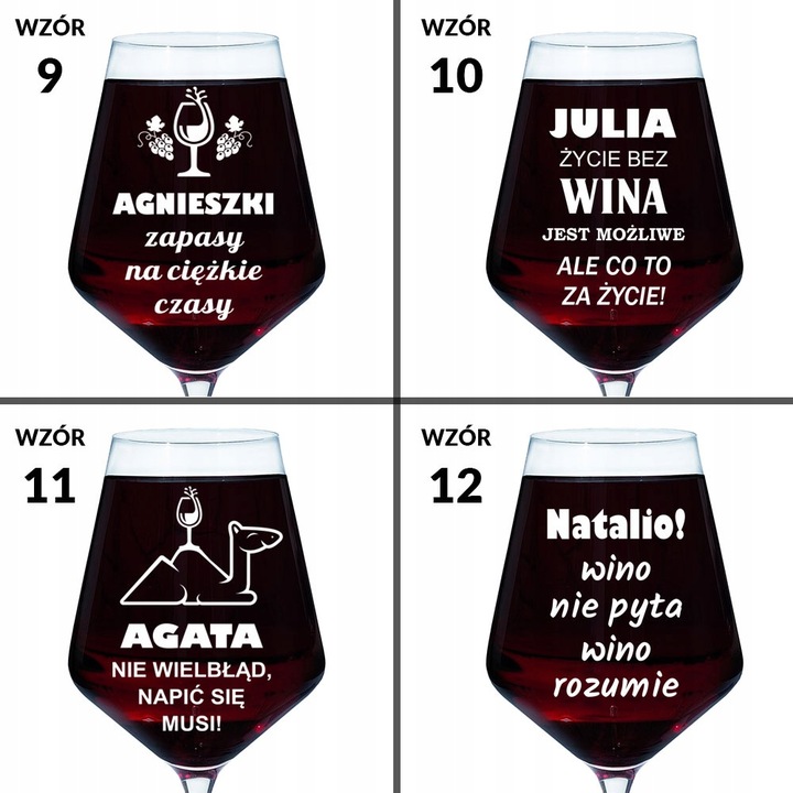 KIELISZEK DO WINA Z GRAWEREM prezent dla przyjaciółki żony urodziny 18-99
