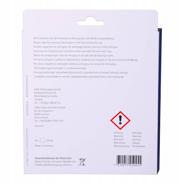 ORYGINALNE Tabletki CZYSZCZĄCE do ekspresu JURA 3w1 3-fazowe zestaw