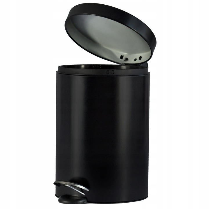 Kosz na śmieci łazienkowy pojemnik czarny elegancki wytrzymały