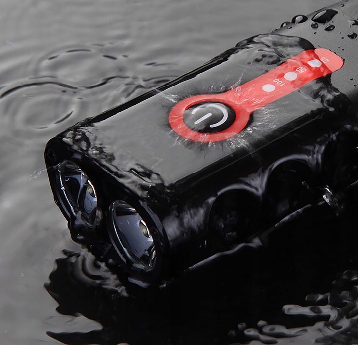 LAMPKA ROWEROWA LED PRZÓD 1800 LUMENÓW MOCNA + TYŁ OŚWIETLENIE ROWEROWE