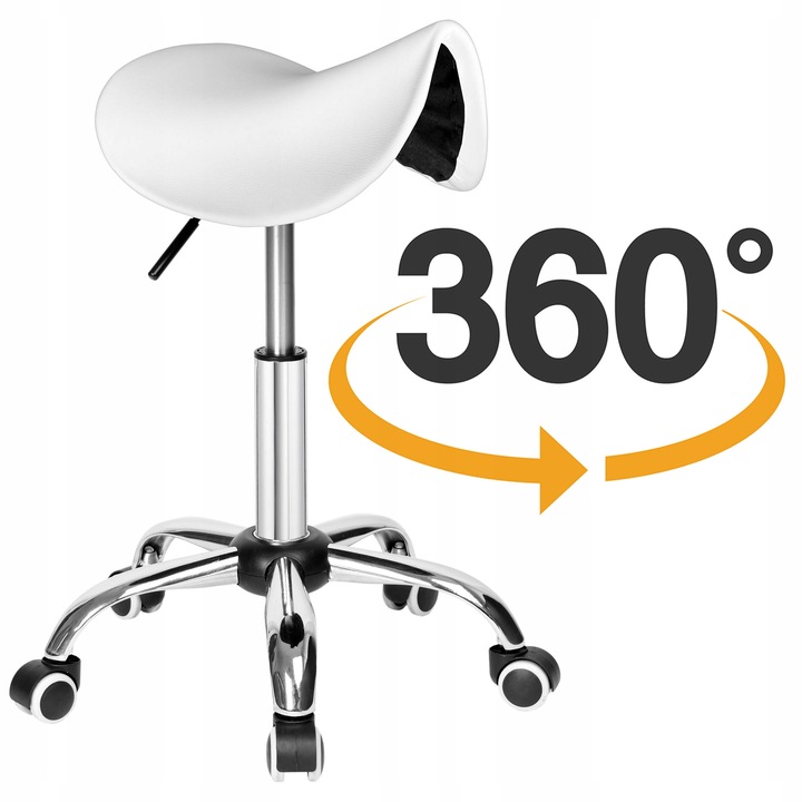 STOŁEK KOSMETYCZNY TABORET FRYZJERSKI NA KÓŁKACH REGULOWANY OBROTOWY