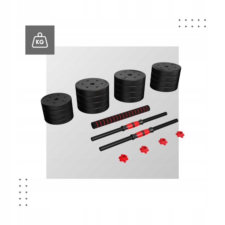 Hantle bitumiczne regulowane 2x20 kg ZESTAW HANTLI 40 KG In_Stock