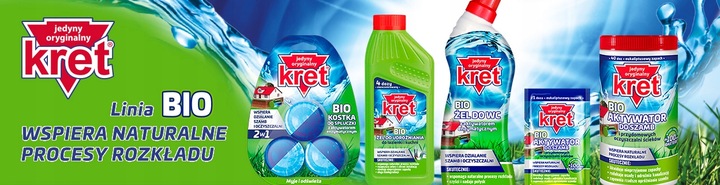 KRET BIO płyn żel do WC Toalet Wspiera Działanie Szamba Oczyszczalni 6x750
