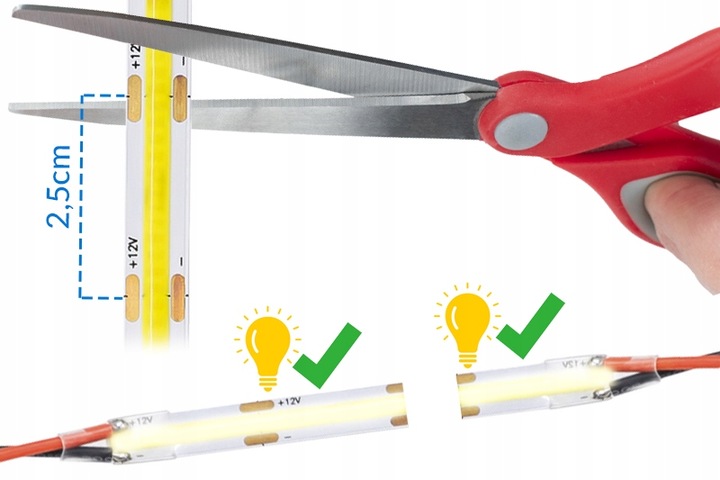 SAMOPRZYLEPNA TAŚMA LED NEON PASEK COB 12V NEUTRALNA 4000K 320diod /m