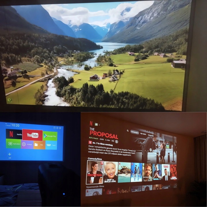 PROJEKTOR RZUTNIK LED 2025 PRO ANDROID SMART TV NETFLIX WIFI GŁOŚNIK