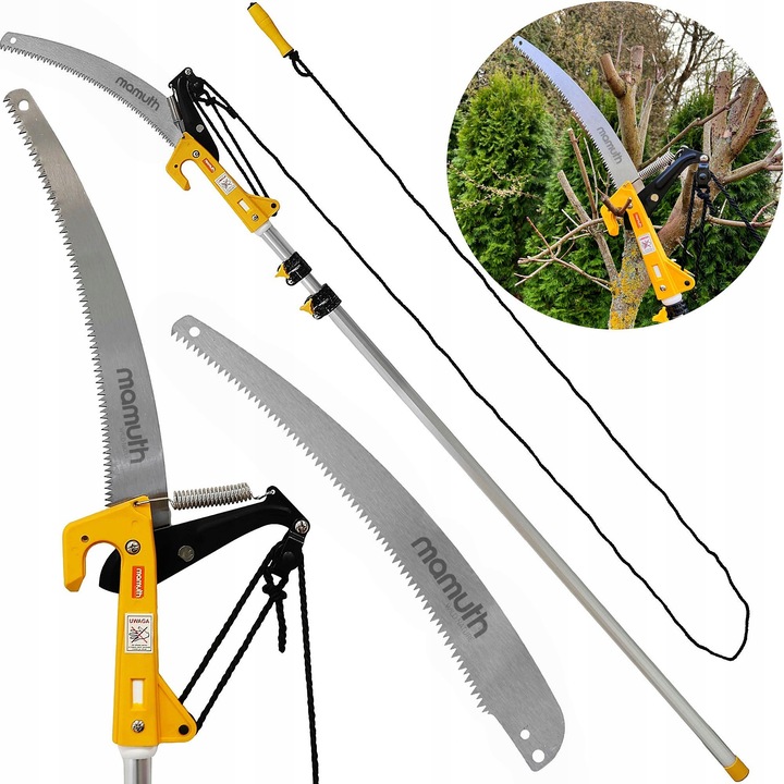 PIŁA TELESKOPOWA Z SEKATOREM NA TRZONKU 3,75m 375cm DO GAŁĘZI 2w1