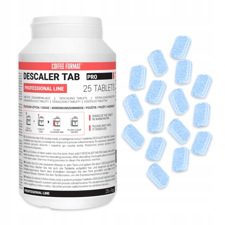 Tabletki odkamieniające do ekspresu Duże opakowanie 25x16g Coffee