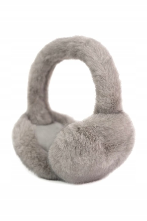 Futrzane nauszniki Keyla - dla dzieci, damskie, zimowe Szary